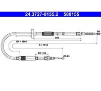 Cable Pull, parking brake ATE 24.3727-0155.2 for AUDI A4 B5 (8D2) 1.9 1995-2000