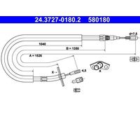 Parking brake cables ATE 24.3727-0180.2 for MERCEDES-BENZ VW