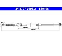Parking brake cables ATE 24.3727-0196.2 for VW