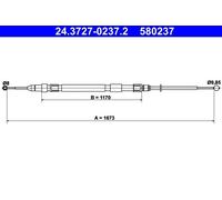 Parking brake cables ATE 24.3727-0237.2 for BMW