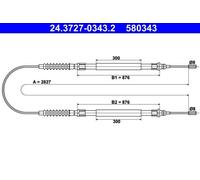 Fits ATE 24.3727-0343.2 BRAKE CABLE