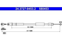 ATE 24.3727-0453.2 Handbrake cable