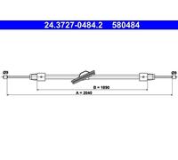 Parking brake cables ATE 24.3727-0484.2 for MERCEDES-BENZ