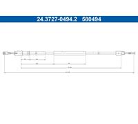 ATE 24.3727-0494.2 Handbrake cable
