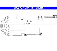 ATE 24.3727-0844.2 Handbrake cable