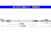 ATE 24.3727-0847.2 Handbrake cable
