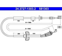 Parking brake cables ATE 24.3727-1303.2 for VOLVO