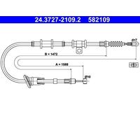 Parking brake cables ATE 24.3727-2109.2 for MITSUBISHI