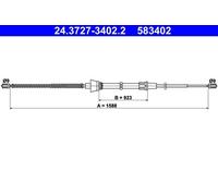Parking brake cables ATE 24.3727-3402.2 for SEAT SKODA VW