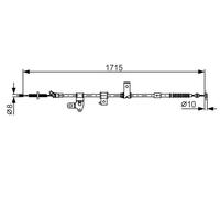 Handbrake cable 1 987 482 348 BOSCH for TOYOTA PRIUS Liftback