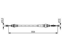 Bosch Handbrake Cable 1 987 482 365 for Jeep Cherokee – New