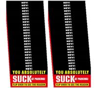 Parking Cards for Bad Parkers - 2X3.5 Inch Fake Prank Warning Labels - Multi-Reason Bad Parking Cards for Violation Stocking Stuffers Business Adults Outdoor