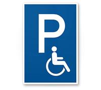 Parking Disabled Plastic Sign (Blue, 20 x 30 cm), Safety Sign for Disabled Parking Play, Parking Sign Reserved - Wheelchair User, Parking Space Free for Physically Disabled People