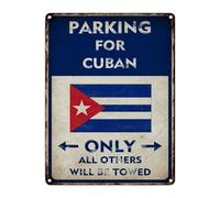 Parking for Cuban Only All Others Will Be Towed Metal Signs 12x16in Vintage Modern Waterproof Road Street Warning Notice Aluminum Tin Signs Wall Art for Indoor & Outdoor Decoration Print Poster