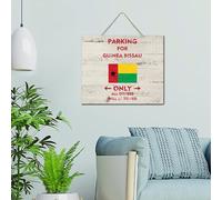 Parking for Guinea Bissau Only All Others Will Be Towed Wall Decoration Signs Vintage Wood Home Sign Antique Global World Flag Travel Trip Wall Art Wood Plaque Sign Home Decor for Indoor Pantry 10x12