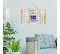 Parking for Icelanders Only Wall Décor Signs Distressed Wood Plank Hanging Sign Retro Hispanic Country European Asia Africa Flags Wall Art Wood Plaque Sign Home Decor for Living Room Mantel 6x10