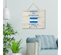 Parking for Nicaraguan Only All Others Will Be Towed Artwork Decoration Signs Modern Wood Home Sign Motivational Country Flag Patriotic Wall Art Wood Plaque Sign Home Decor for Kitchen Cottage 10x12