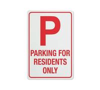 Parking for Residents Only Sign 12x16 Inches Metal Aluminum Signs, Weather Resistant, Weatherproof, Indoor Or Outdoor