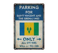 Parking for Saint Vincent And The Grenadines Only All Others Will Be Towed Metal Sign 12x18 Vintage Road Street Warning Aluminum Tin Signs for Indoor & Outdoor Decoration Waterproof Aluminum Sign