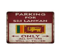 Parking for Sri Lankan Only All Others Will Be Towed Custom Metal Signs Outdoor Fashion Chic Entryway Signs Private Driveways Home Décor Metal Plaque for Patio Outside Men 8x12 Inch