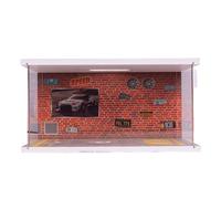 Parking Garage Model With Led Lights, Realistic Model Garage, 1:32 Diorama Car Garage, Car Clear Display Case W/ Parking Lot Scene Tabletop Decor With Light Car Garage Display Case For Collectors Car