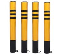 parking lot bollard, Pack of 4 Ber Reflective Tape Parking Post Bollards, Anti Theft Security Bollard Eas(76x750mm)