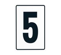 Parking Lot Number Sign With Number 5 (Five) Metal Warning Sign with Easy Install for Indoor Outdoor Security, Business Office Home Garden Street Decor 20 x 30 cm