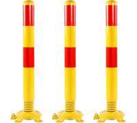 Parking Post Construction Cone Street Stanchion Spring Delineator Post 24 Inch, Metal Construction Traffic Parking Warning Poles/Warning Cones, Driveway Posts - With Silicone,3 Pcs High 60cm/23.6in