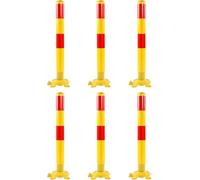 Parking Post Construction Cone Street Stanchion Spring Delineator Post 24 Inch, Metal Construction Traffic Parking Warning Poles/Warning Cones, Driveway Posts - With Silicone,6 Pcs High 60cm/23.6in