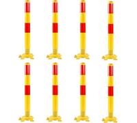 Parking Post Construction Cone Street Stanchion Spring Delineator Post 24 Inch, Metal Construction Traffic Parking Warning Poles/Warning Cones, Driveway Posts - With Silicone,8 Pcs High 60cm/23.6in