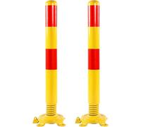 Parking Post Construction Cone Street Stanchion Spring Delineator Post 24 Inch, Metal Construction Traffic Parking Warning Poles/Warning Cones, Driveway Posts - With Silicone,2 Pcs High 60cm/23.6in