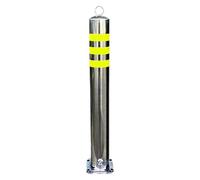 Parking Post with Reflective Strips and Hanging Ring - Steel Reflective Safety Bollard, Removable Security Barrier for Parking & Road Safety(29.5 * 3in)