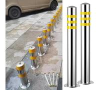 Parking Posts,Traffic Safety Bollards, Reflective Barrier Post, Stainless Steel Delineator with Bolts, Durable Traffic Control Solution