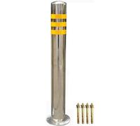 Parking Safety Bollard with Reflective Strip, Prevents Rust, Easy Installation for Private Parking Lots