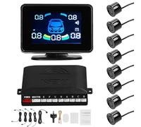Parking Sensor Car Parking Sensor Reversing Radars System Front Rear Support Sound Warning/Buzzer/Mute With 8 Parking Sensors Radar Sensor Kits Audio Alarms(Black)