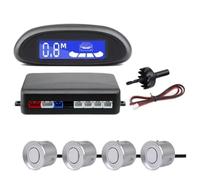 Parking Sensor Car With Auto Parktronic Reverse Monitor 4 Sensors Radar Detector Systems Backlight Display Ground Parking Sensors Reverse Sensor(Silver)