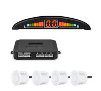 Parking Sensor Parking Sensor Kit With 4 Radar LED Accurate Digital Display Of Obstacle Distance Alarm Parktronic Kit Detector （Blue Sensors)(White Sensors)