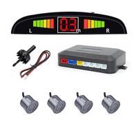 Parking Sensors Car Digital Screen Parking Sensor Kit Backlight Display With Switch 4 Sensors 22mm Reverse Radar Detector Parking Sensors Sensor(Gray)