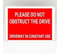 Parking Sign Metal Please Do Not Obstruct Drive Driveway Reserved Decoration Props Plaque 8X12 Inch