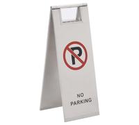 Parking Sign Stainless Steel Silver 22x28.5x58cm Foldable DoubleSided No Parking