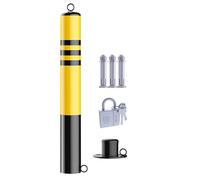 Parking Space Lock Lockable Barrier Safety Bollard Safety Bollard Post, Bollards Steel, Night Reflective Design, Traffic Bollards Warehouse, (Color : Yellow, Size : 23.6 * 5.51in)