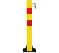 Parking Space Lock Lockable Barrier Safety Bollard Safety Bollard Post, Bollards Steel, Night Reflective Design, Traffic Bollards For Driveway, Warehouse, （1pcs） (Color : Yellow, Size : 27.5 * 5.91in)