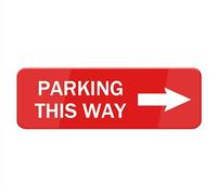 Parking This Way Sign For House/Office,Signs For Home,Thick Metal Tin Self-Adhesive Modern Design Door Sign Home Decor Sign Accessories Door Or Wall 4×16 Inch