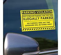 Parking Violation Stickers for Cars (Fluorescent Yellow) - 100 No Parking Illegally Parked Cars in Private Parking Areas/Hard to Remove Super Sticky No Park Tow Warnings 8" x 5" by MESS
