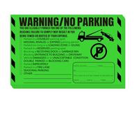 Parking Violation Stickers Hard to Remove, Joyfulmap 100Pcs Super Stick No Parking Stickers for Cars and Trucks, Final Notice Tow Warnings, No Parking Stickers, 20.32x12.7cm/8x5 in, Green