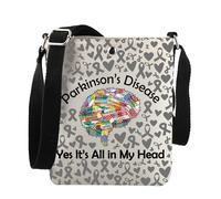 Parkinson Awareness Gift Parkinson’s Disease Yes It’s All in My Head Crossbody Bag Parkinsons Warrior Gift, Parkinson’s D C Bag