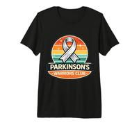 Parkinson’s Warrior Silver Awareness Ribbon Support Retro Premium T-Shirt