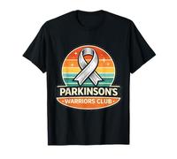 Parkinson’s Warrior Silver Awareness Ribbon Support Retro T-Shirt