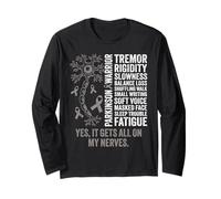 Parkinson Warrior It gets All on My Nerve Parkinsons Disease Long Sleeve T-Shirt