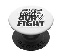 Parkinson's Awareness Ribbon Brain Support Warrior Floral PopSockets Adhesive PopGrip
